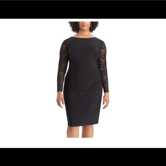 Chaps Dresses & Skirts - Chaps women's plus Lace sleeve sheath dress NWT